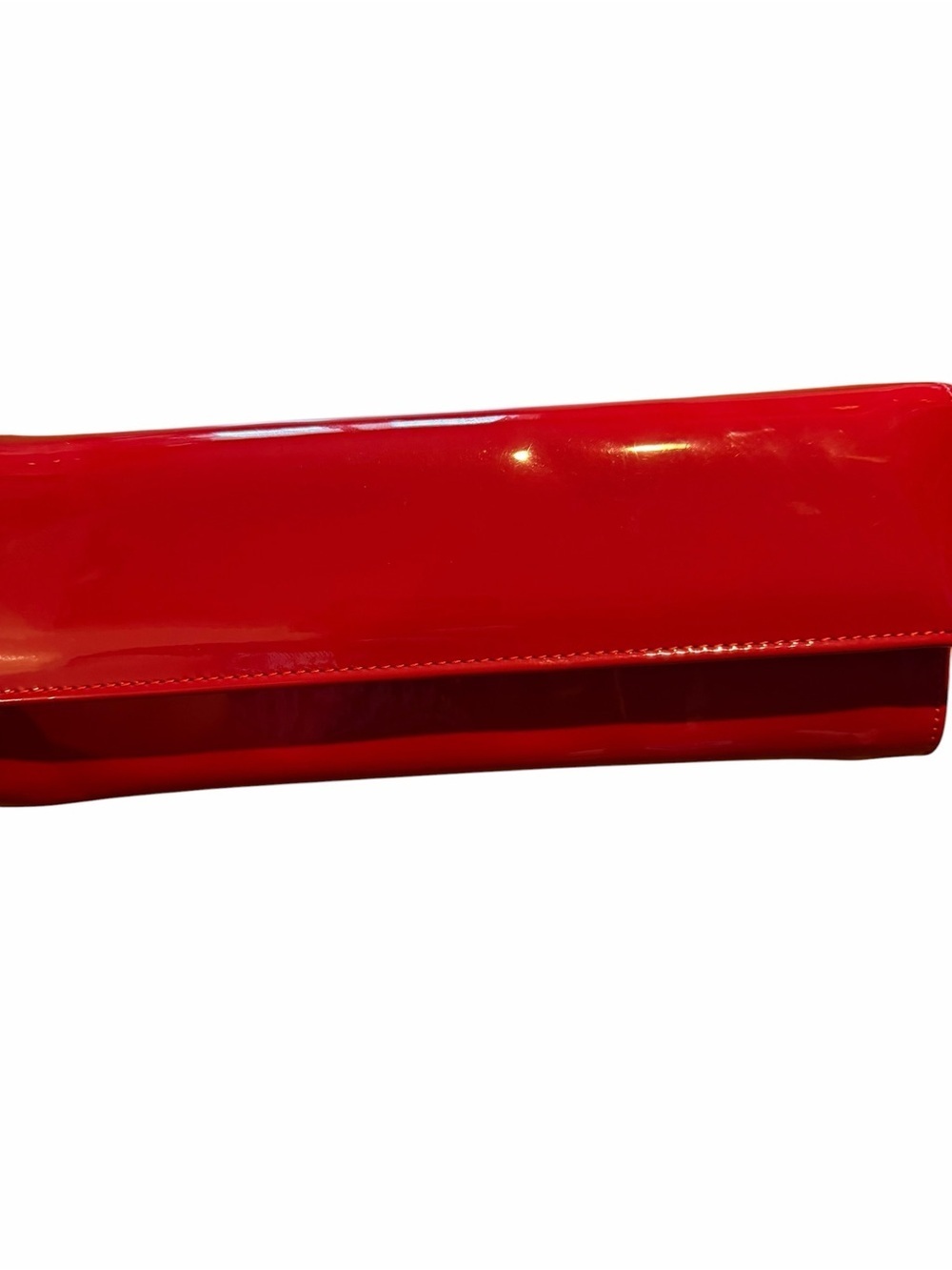 Glossy Red Patent Leather Fold-Over Clutch - Date Night - Picture 5 of 5